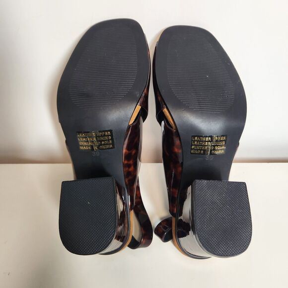 NEW Anthropologie Silent D Collins Cross Strap Sandals Tortoise Size 8 EU 39 - Picture 4 of 5